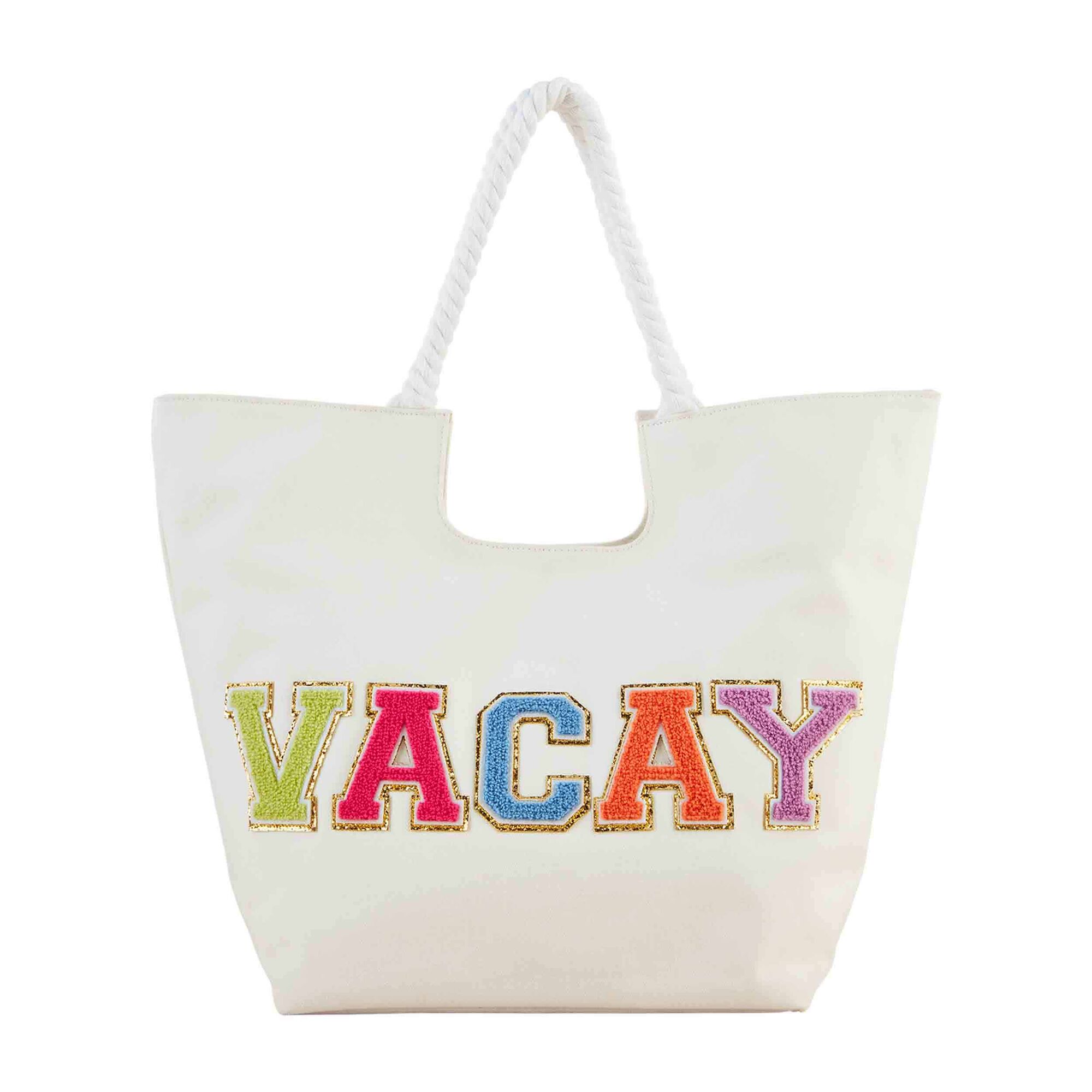 Canvas Patch Tote Bag - White